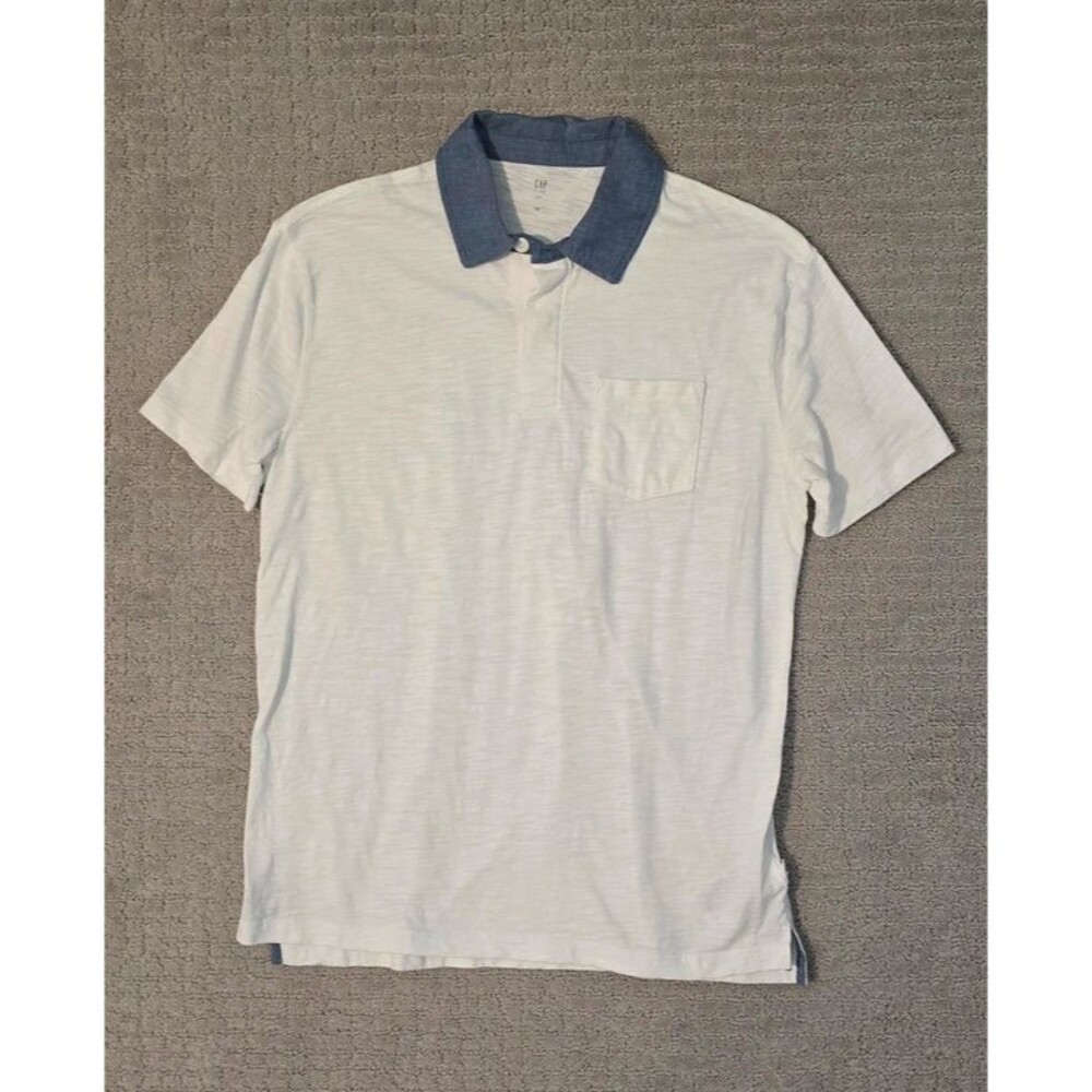 GAP Kids white polo with blue collar, XXL